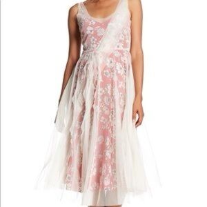 💕TRACY REESE TULLE OVERLAY FLORAL SILK DRESS Size 6